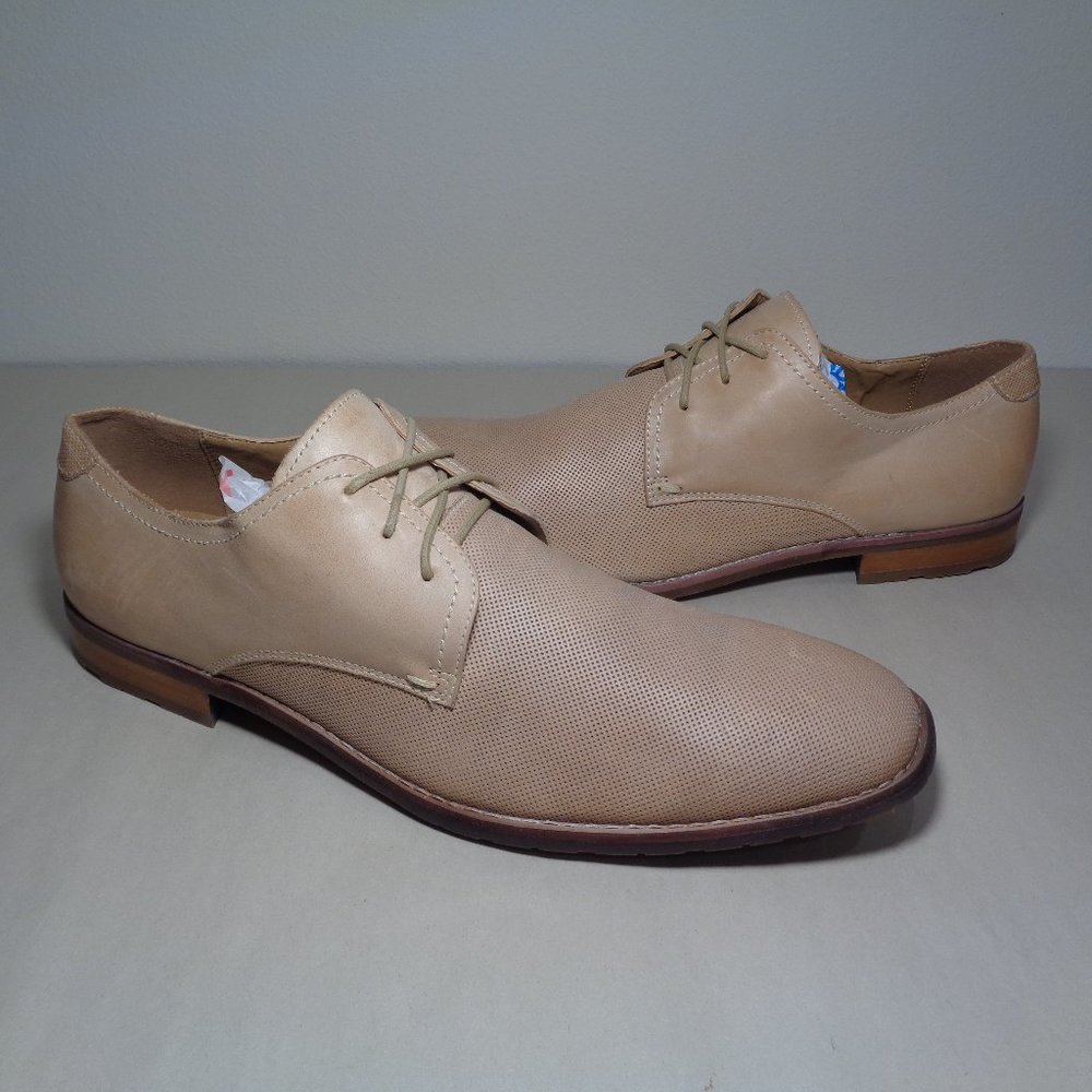 Steve Madden Size 11.5 M EBNERR Tan Leather Oxfords New Men's Shoes